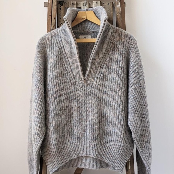 ISABEL MARANT ÉTOILE Myclan brushed knitted half-zip sweater - Picture 2 of 4